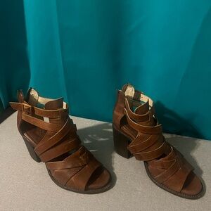 Freebird Dark Brown Strappy Heels
